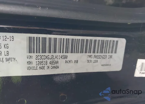 2020 Dodge Charger Scat Pack Rwd из США, поврежденный, VIN 2C3CDXGJ2LH114580